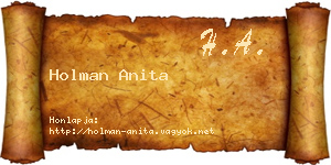 Holman Anita névjegykártya